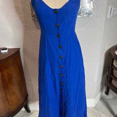 BCBGMAXAZRIA Button Down Midi Dress Blueberry Blu… - image 1