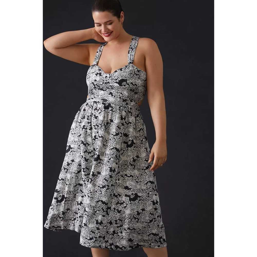 New By Anthropologie Printed Midi Dress LINEN $17… - image 5