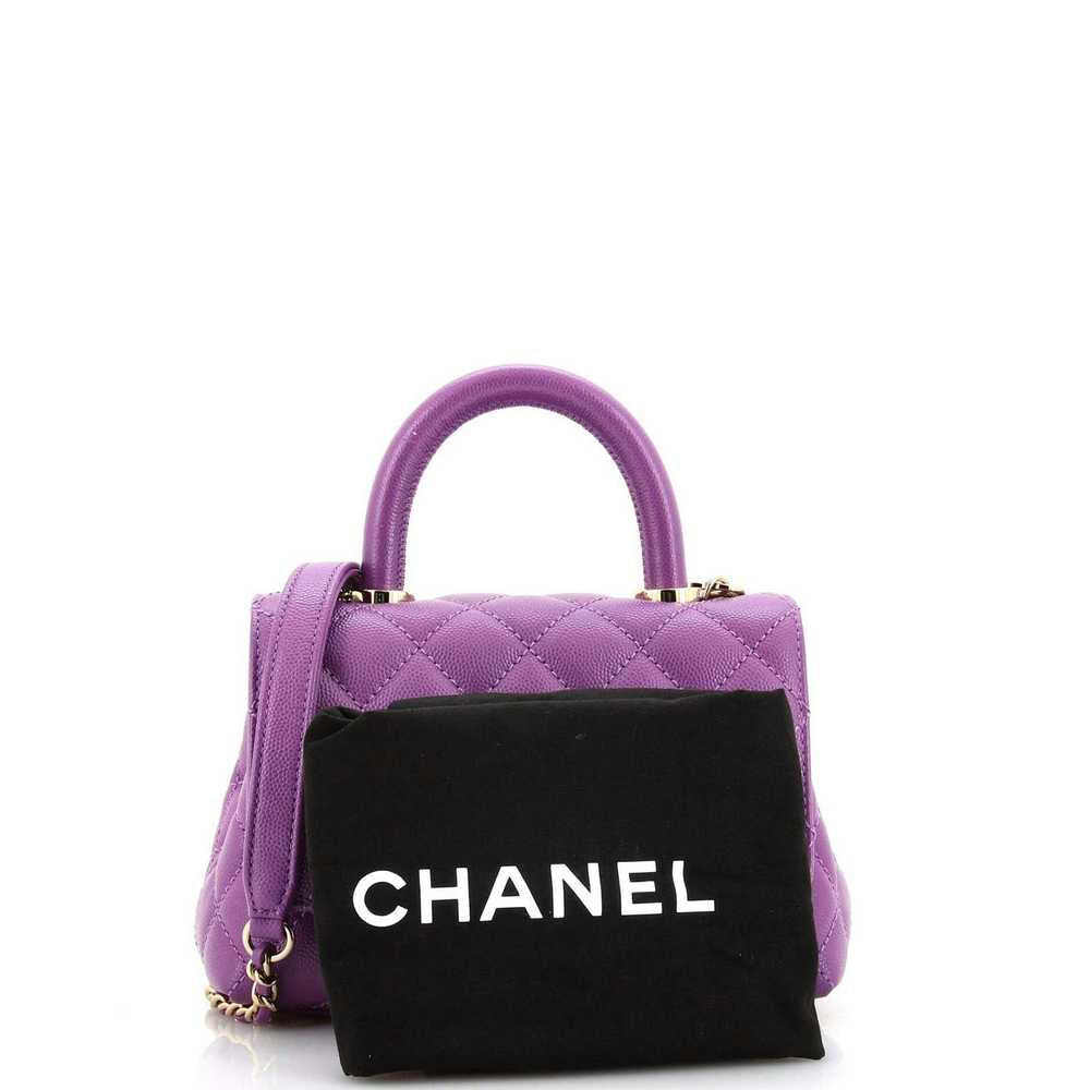 Chanel Coco Top Handle Bag Quilted Caviar Extra M… - image 2