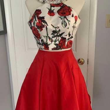 Hannah S two piece red dress