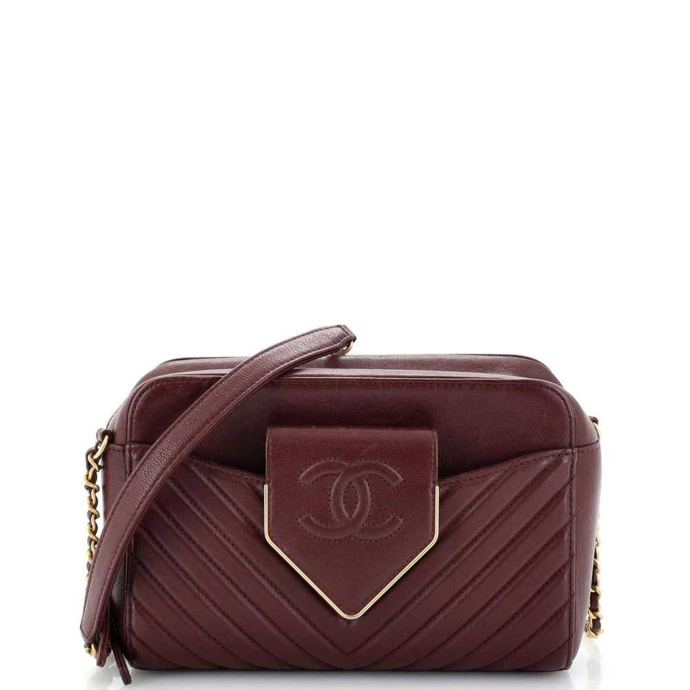 Chanel Collar and Tie Camera Bag Chevron Sheepski… - image 1