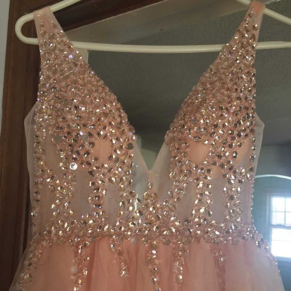 Light Pink Size 2 Sparkly Prom Dress - image 3