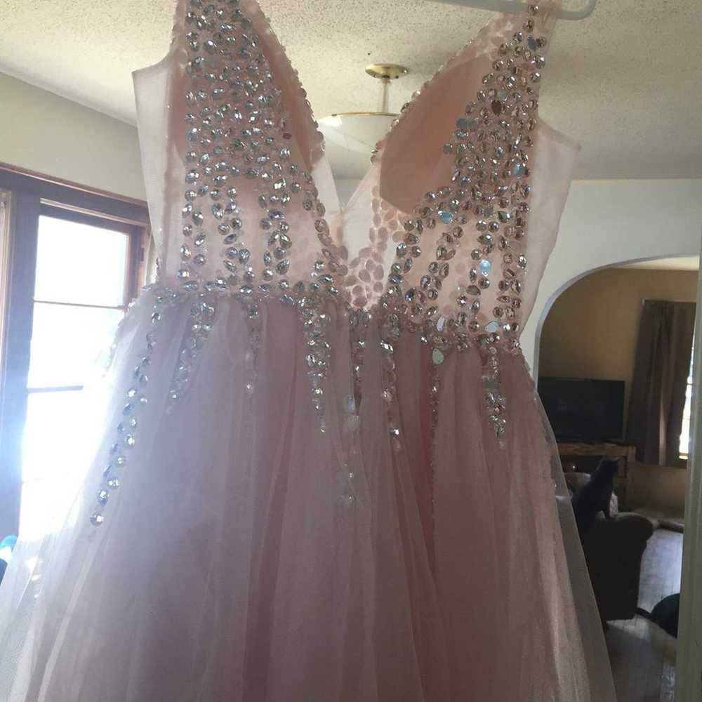 Light Pink Size 2 Sparkly Prom Dress - image 4