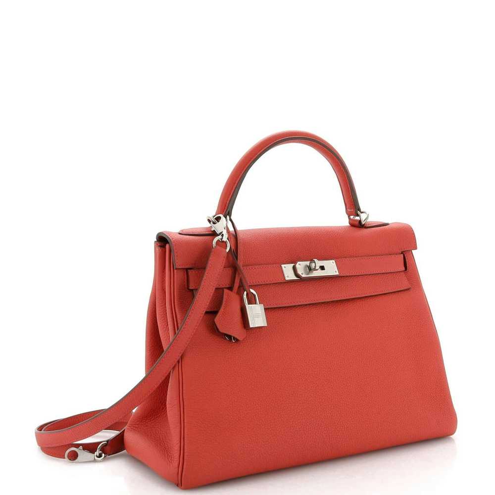 Hermes Kelly Handbag Red Togo with Palladium Hard… - image 2