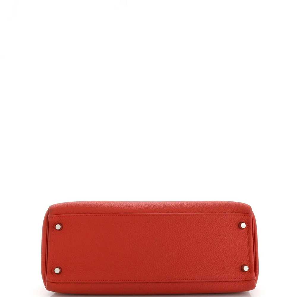 Hermes Kelly Handbag Red Togo with Palladium Hard… - image 4