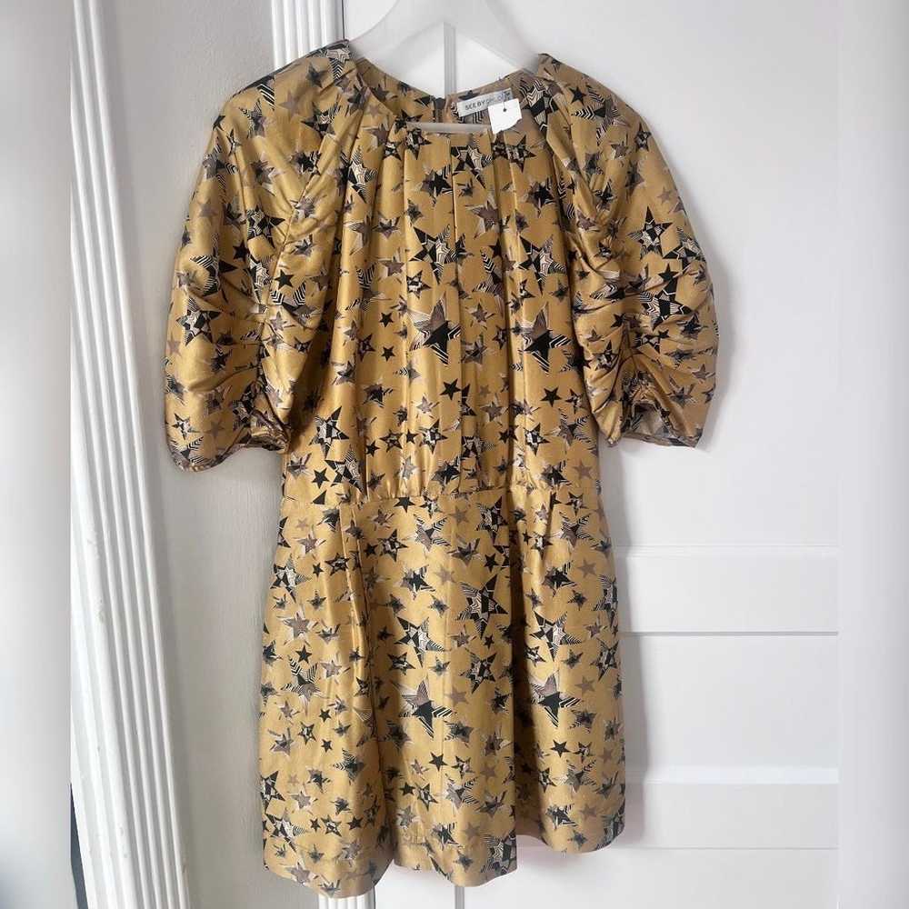 See By Chloe Star Print Silk Dress - image 1