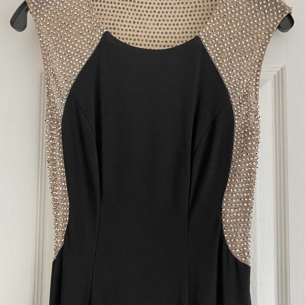Cache Black and Nude Crystal Embellished Evening … - image 2