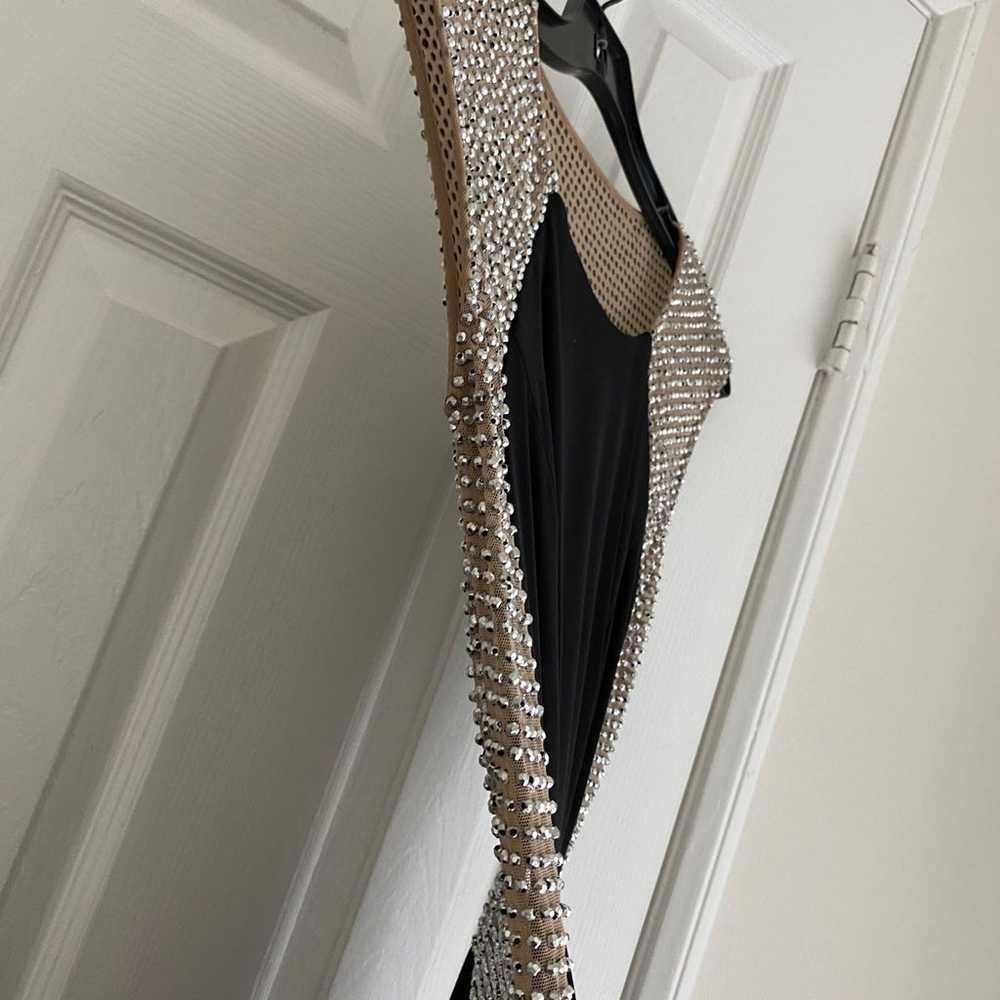 Cache Black and Nude Crystal Embellished Evening … - image 9