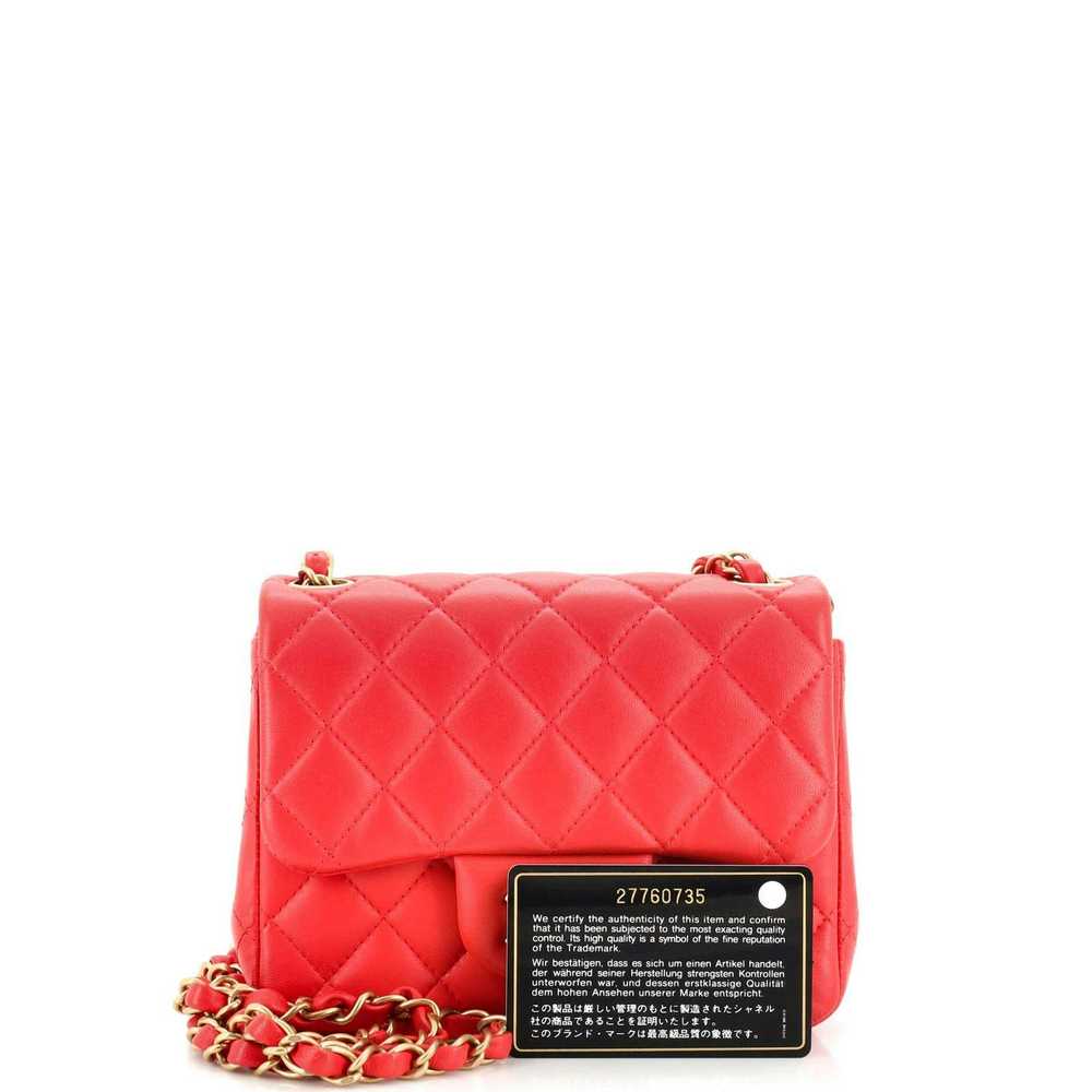 Chanel Square Classic Single Flap Bag Quilted Lam… - image 2