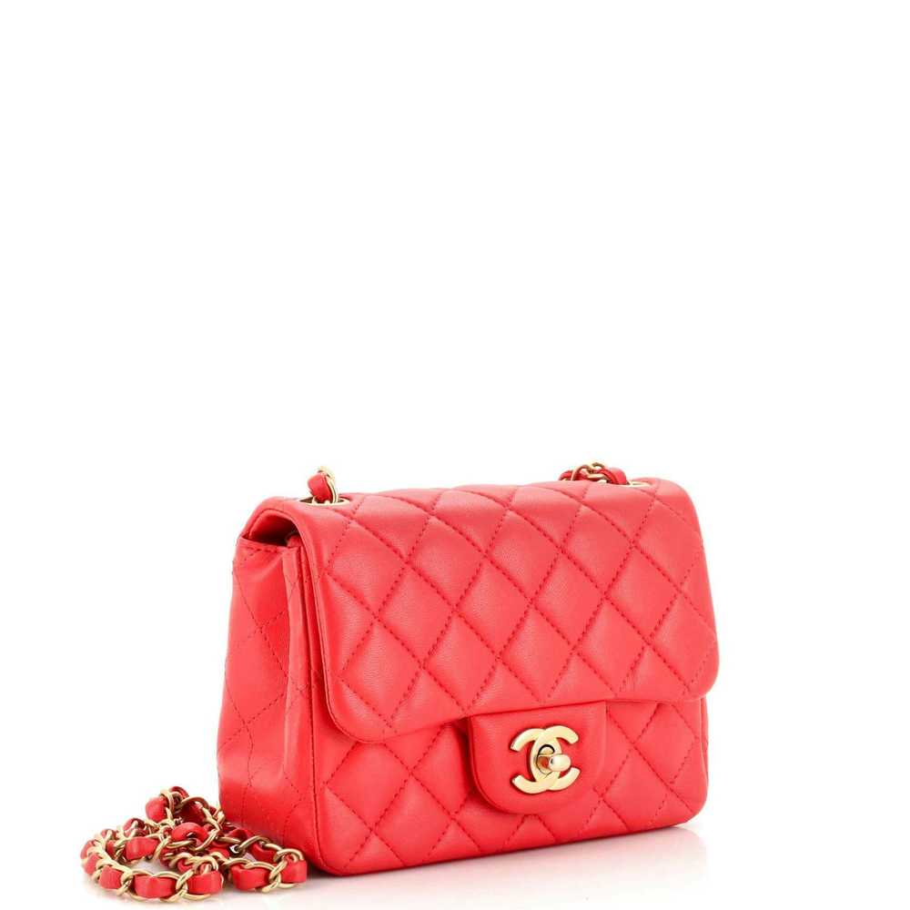 Chanel Square Classic Single Flap Bag Quilted Lam… - image 3