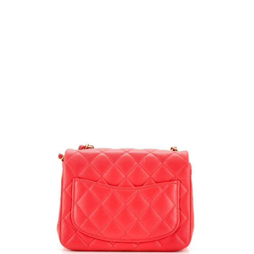 Chanel Square Classic Single Flap Bag Quilted Lam… - image 4