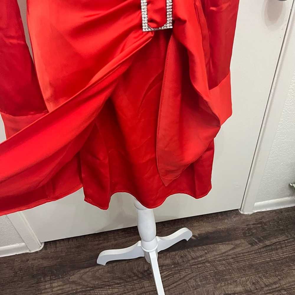 NWOT House of Harlow 1960 Red Satin True Wrap Shi… - image 10