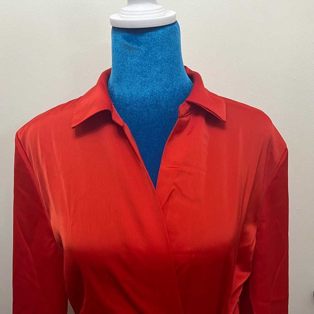NWOT House of Harlow 1960 Red Satin True Wrap Shi… - image 4
