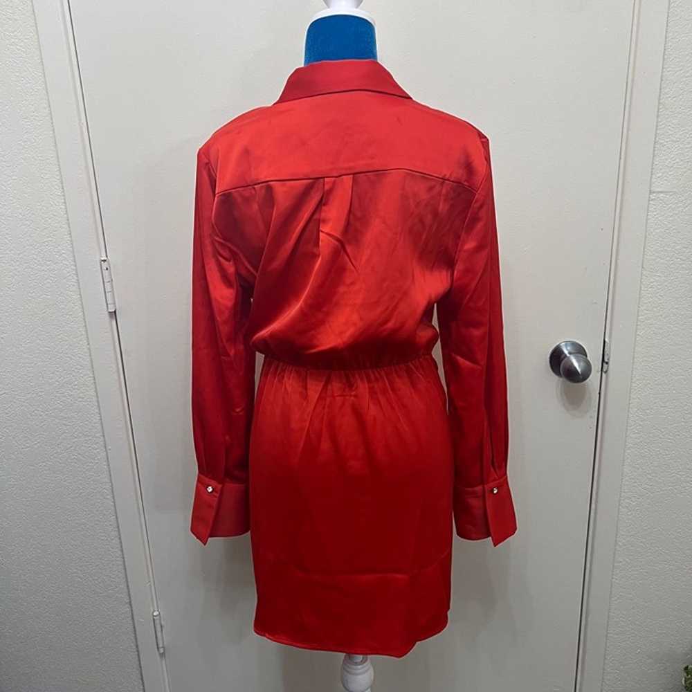 NWOT House of Harlow 1960 Red Satin True Wrap Shi… - image 9