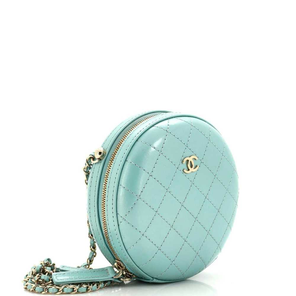 Chanel Round Chain Crossbody Bag Stitched Calfski… - image 2