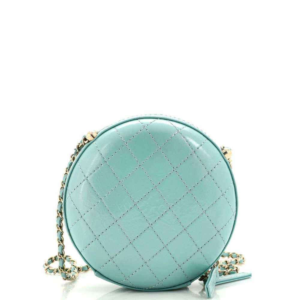 Chanel Round Chain Crossbody Bag Stitched Calfski… - image 3