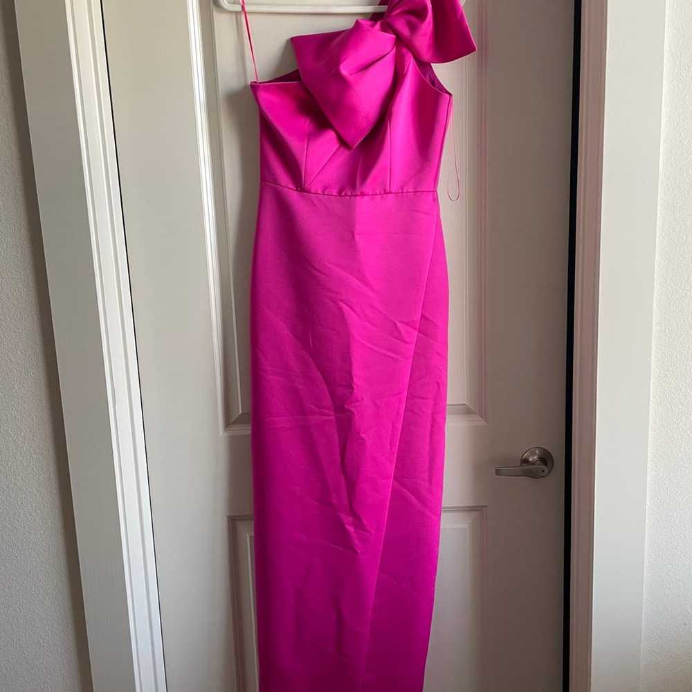 Jay Godfrey Pink Bow Shoulder Column Dress - image 4