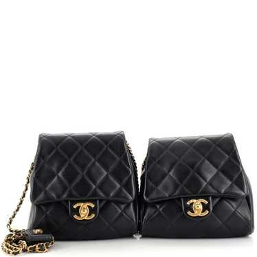 Chanel Side Packs Flap Bag Quilted Lambskin Small - image 1