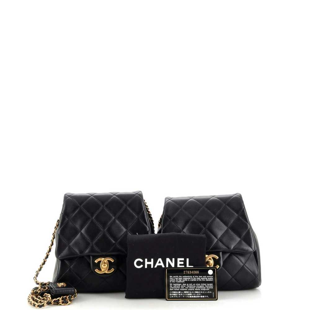 Chanel Side Packs Flap Bag Quilted Lambskin Small - image 2