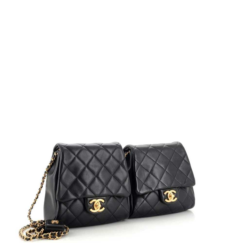 Chanel Side Packs Flap Bag Quilted Lambskin Small - image 3