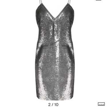 Sequin Slip Dress In Silver
