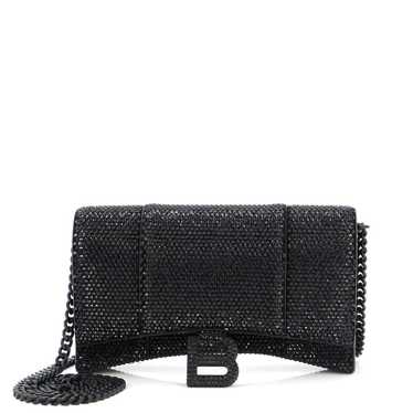 Balenciaga Hourglass Chain Wallet Suede with Crys… - image 1