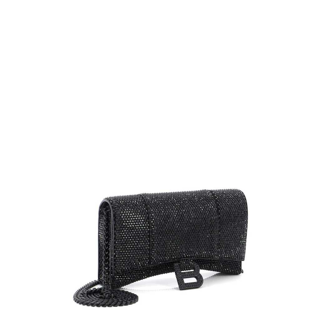 Balenciaga Hourglass Chain Wallet Suede with Crys… - image 2