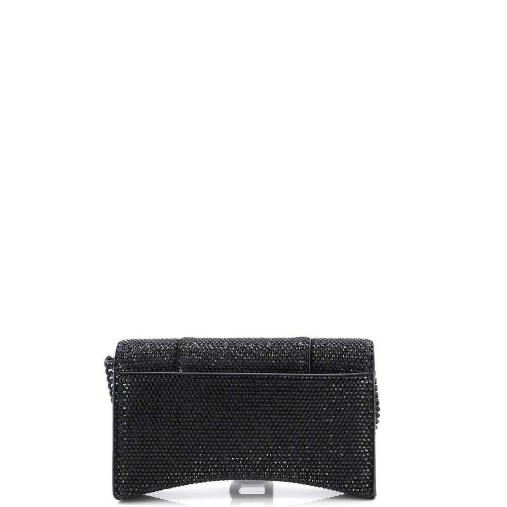 Balenciaga Hourglass Chain Wallet Suede with Crys… - image 3