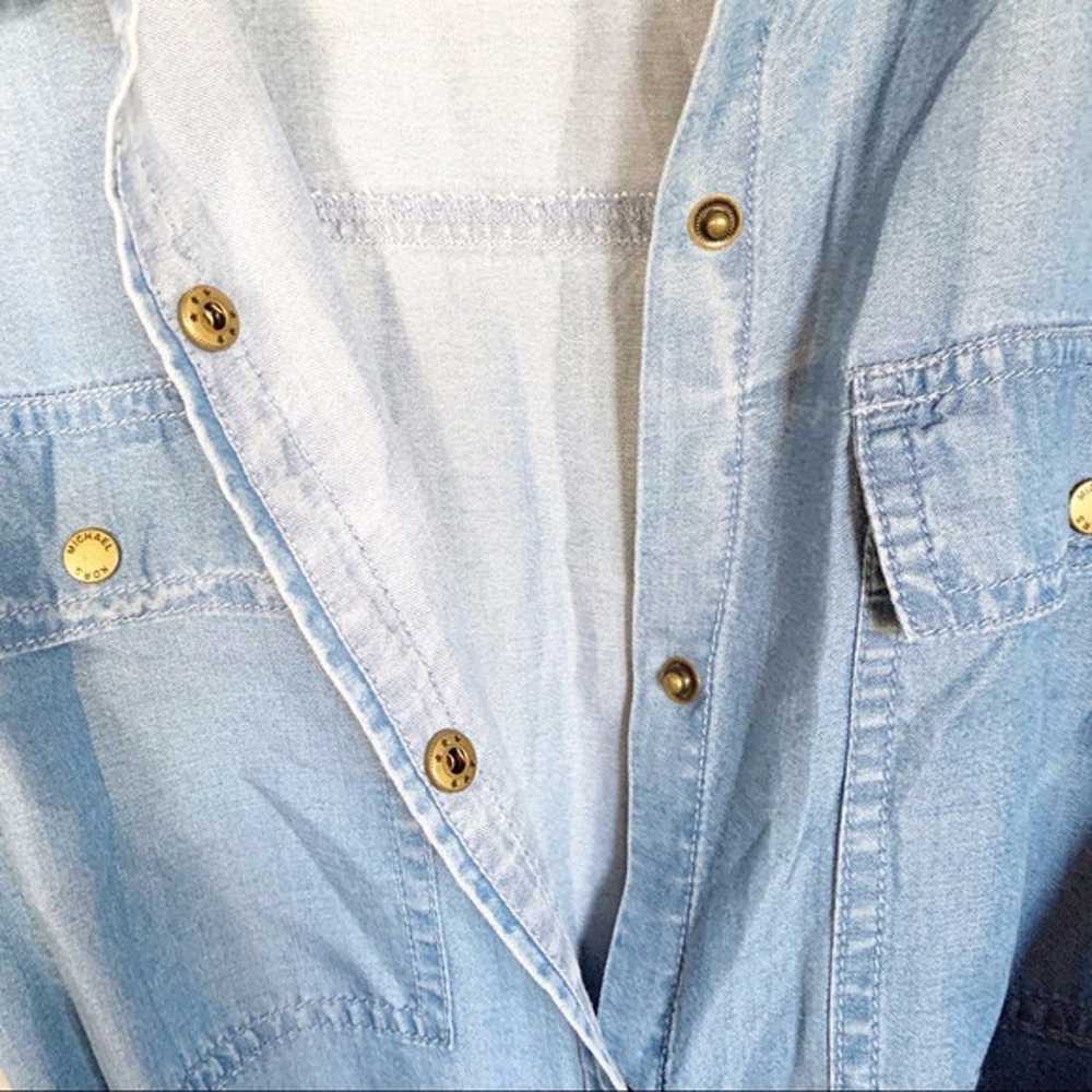 Michael Kors Blue Denim Shirt Dress - image 6