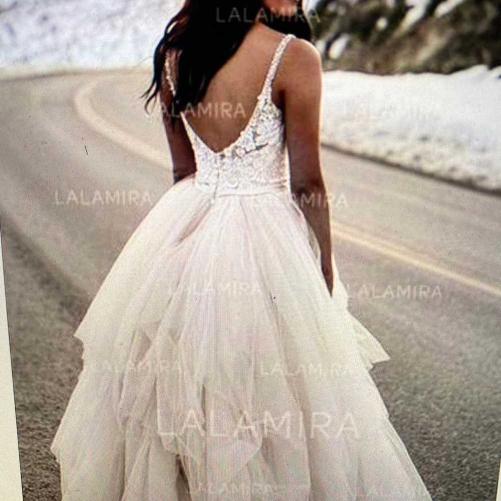 Ruffle Lace Tulle Wedding Gown - image 5