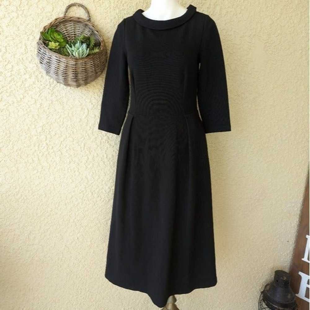 Boden Estella Jacquard Black Dress size 6 - image 2