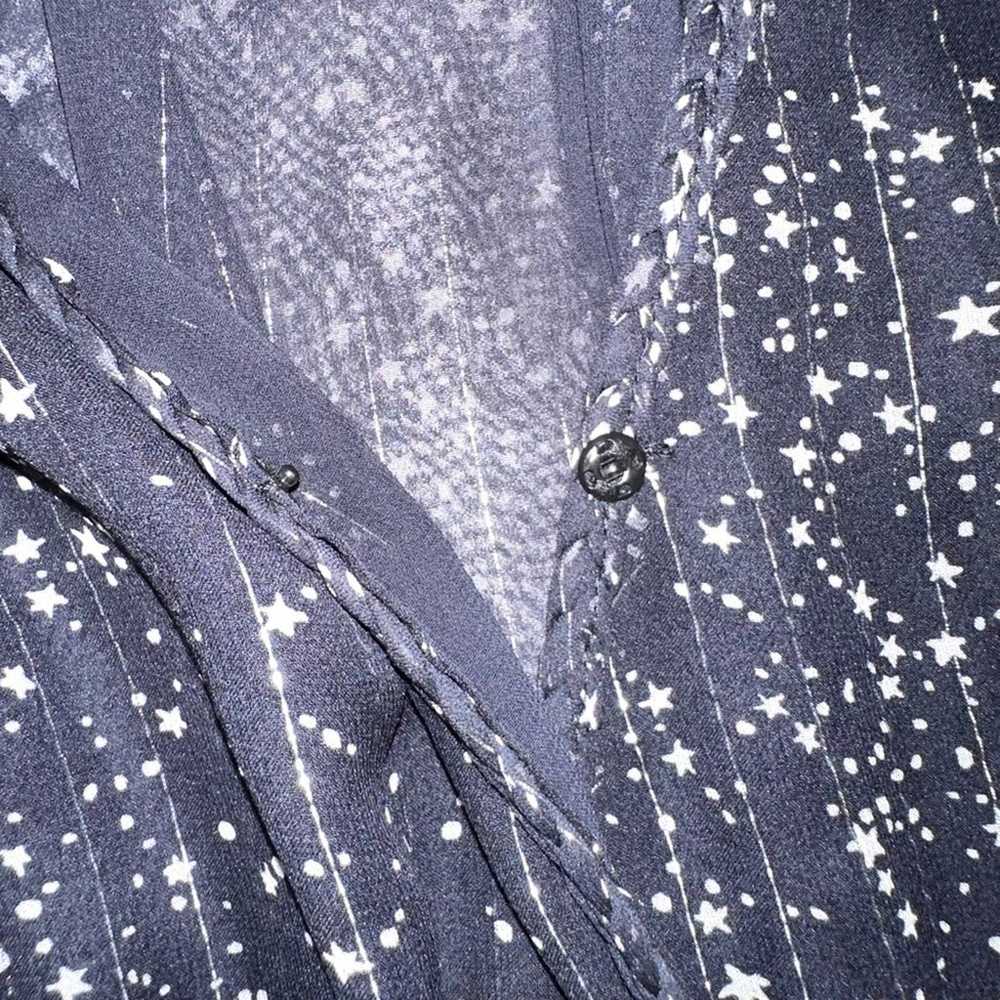 LoveShackFancy Bowie Silk Long Sleeve Star Print … - image 9