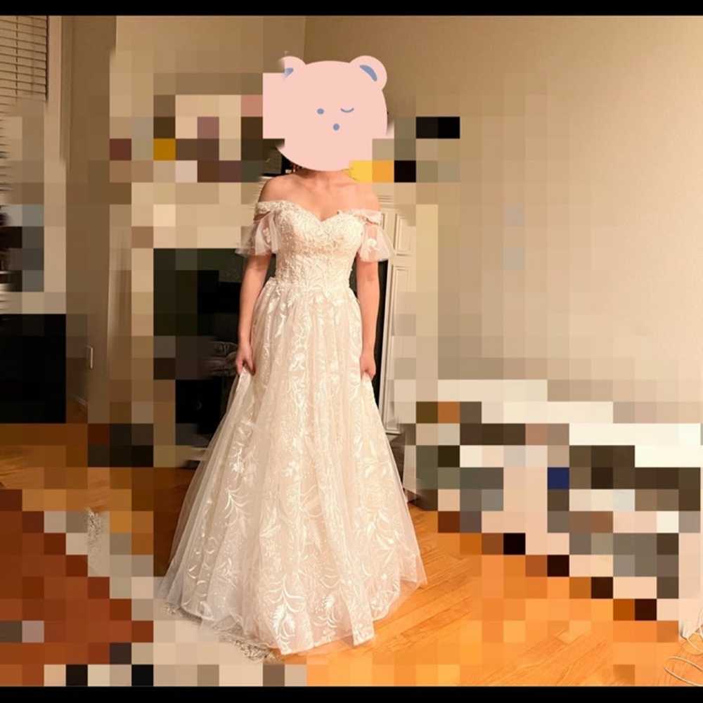 Wedding dress, corset back, lace - image 2