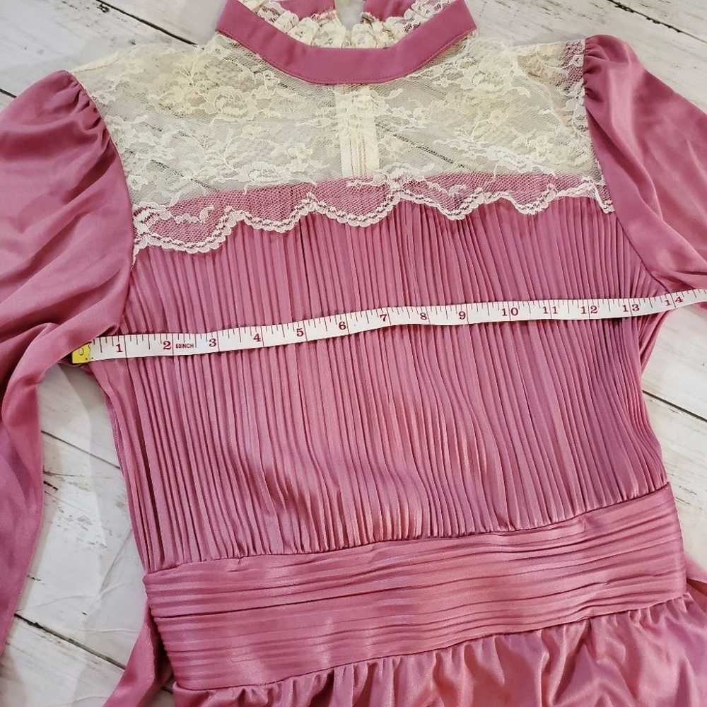 Vintage victorian prairie dress lace neck collar … - image 12