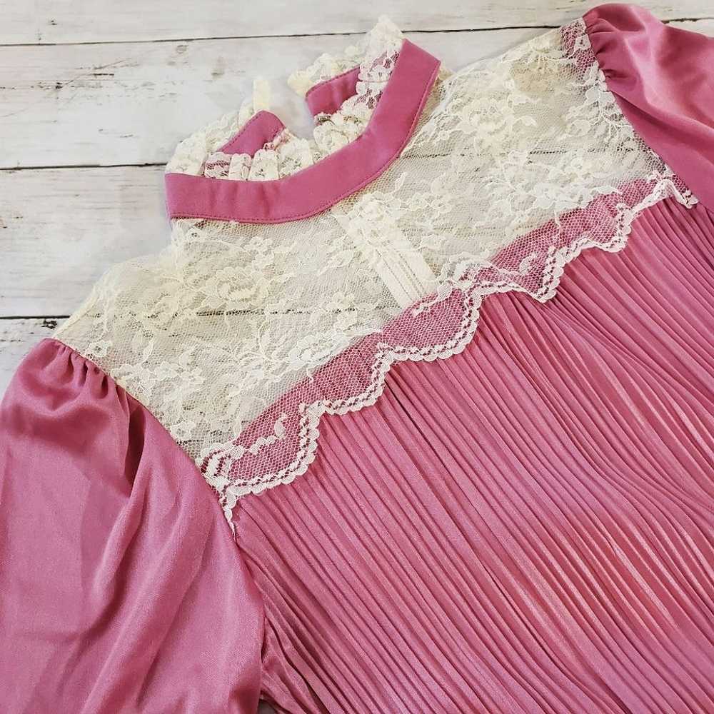 Vintage victorian prairie dress lace neck collar … - image 6