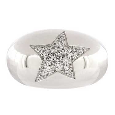 Chanel Comete Band Ring 18K White Gold with Diamo… - image 1