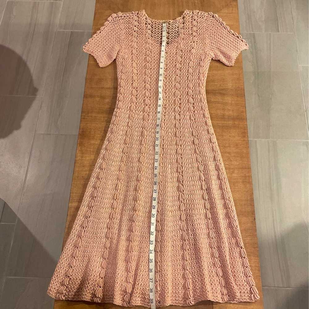 vintage crochet dress, rose color - image 11