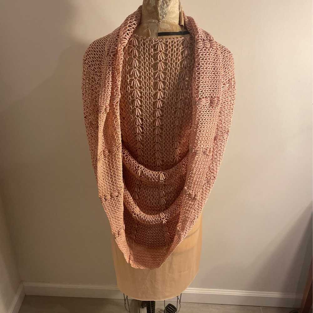 vintage crochet dress, rose color - image 6