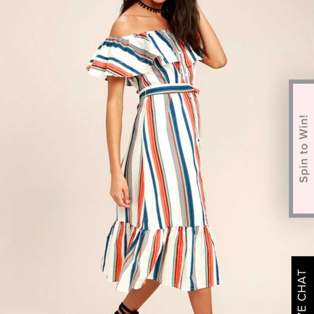 Lulus Moon River striped off the shoulde - image 3