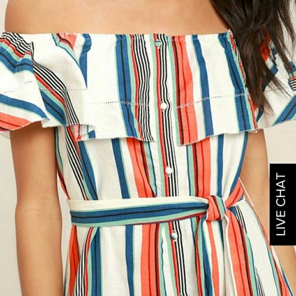 Lulus Moon River striped off the shoulde - image 8