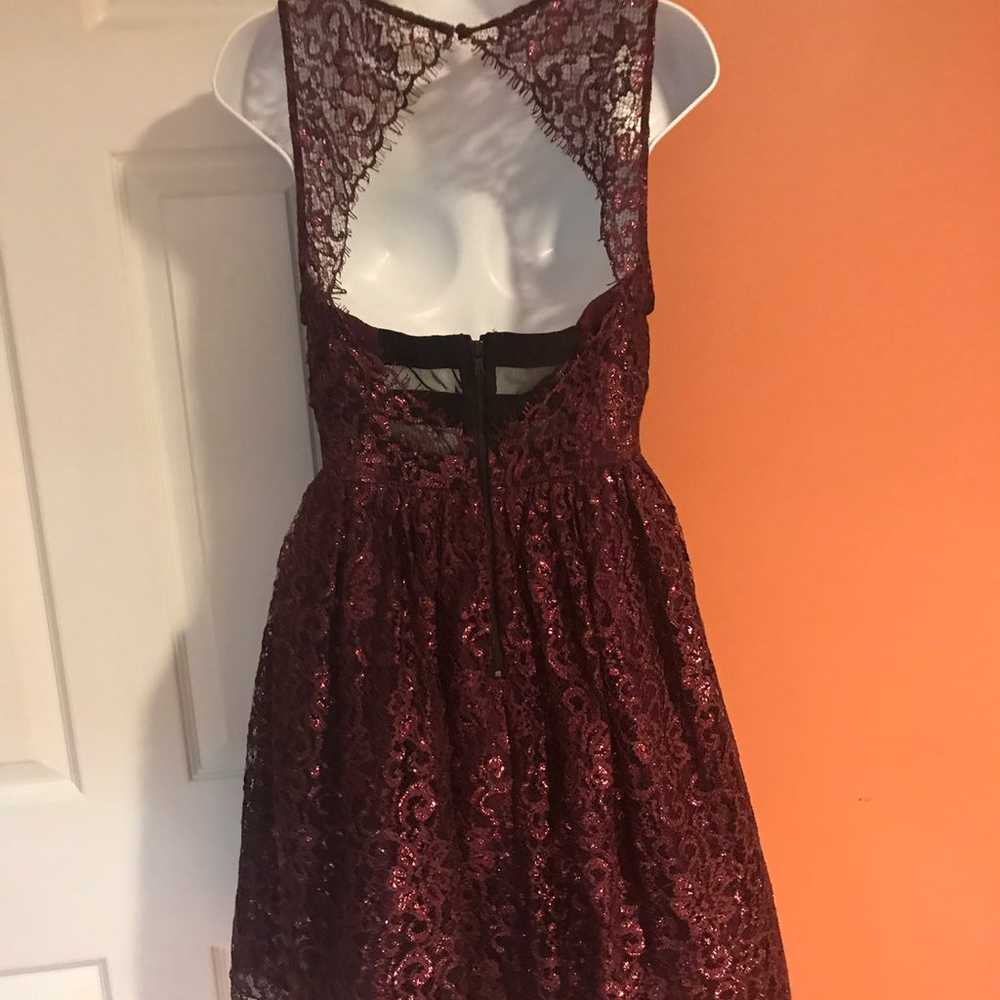 Sparkly Lace Overlay Opened Back Dress - image 4