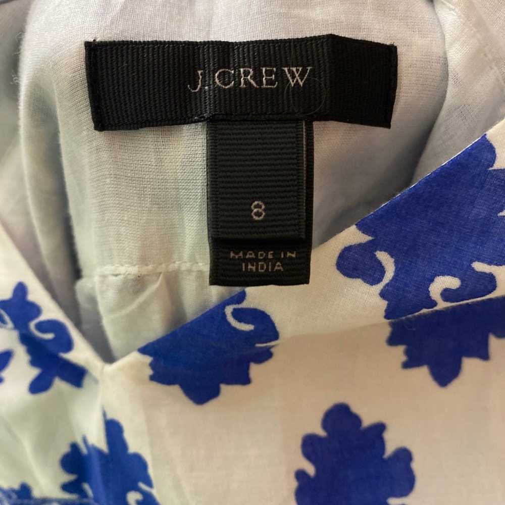 J Crew Blue & White Santorini Print Maxi Dress Si… - image 11