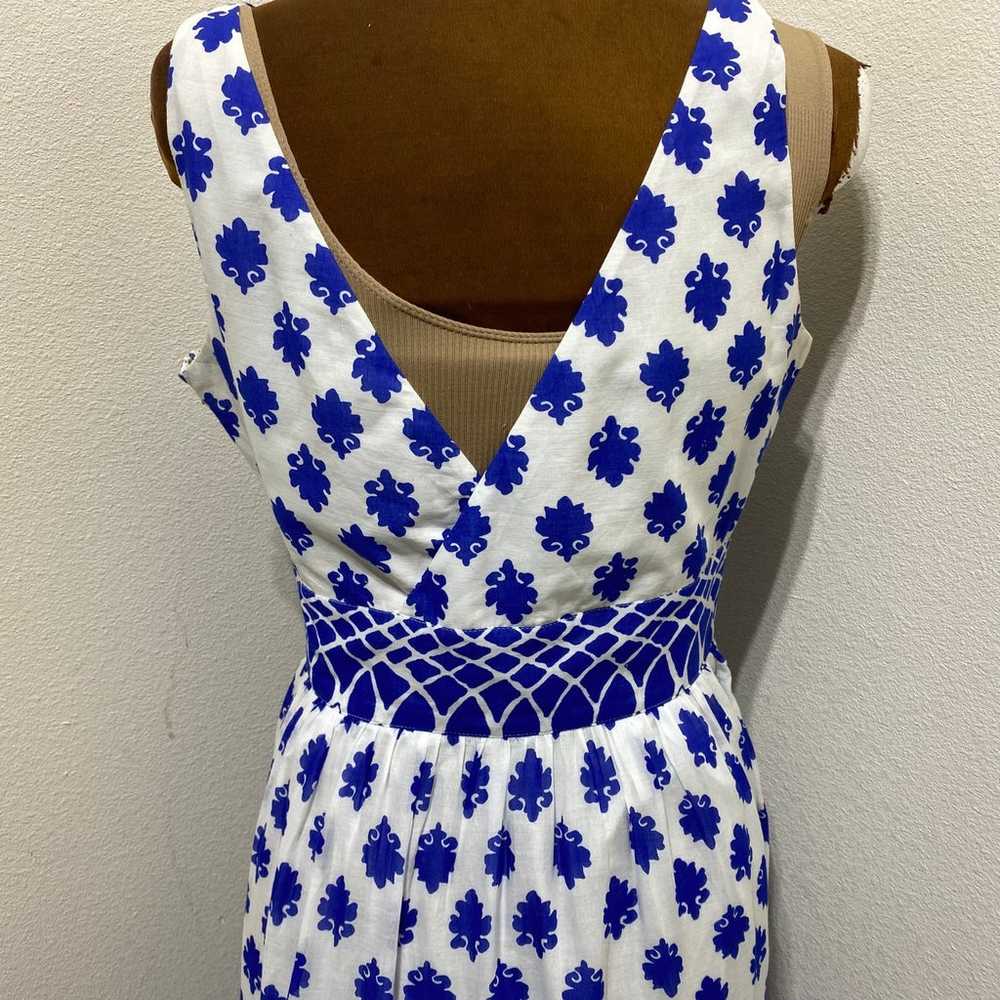 J Crew Blue & White Santorini Print Maxi Dress Si… - image 7