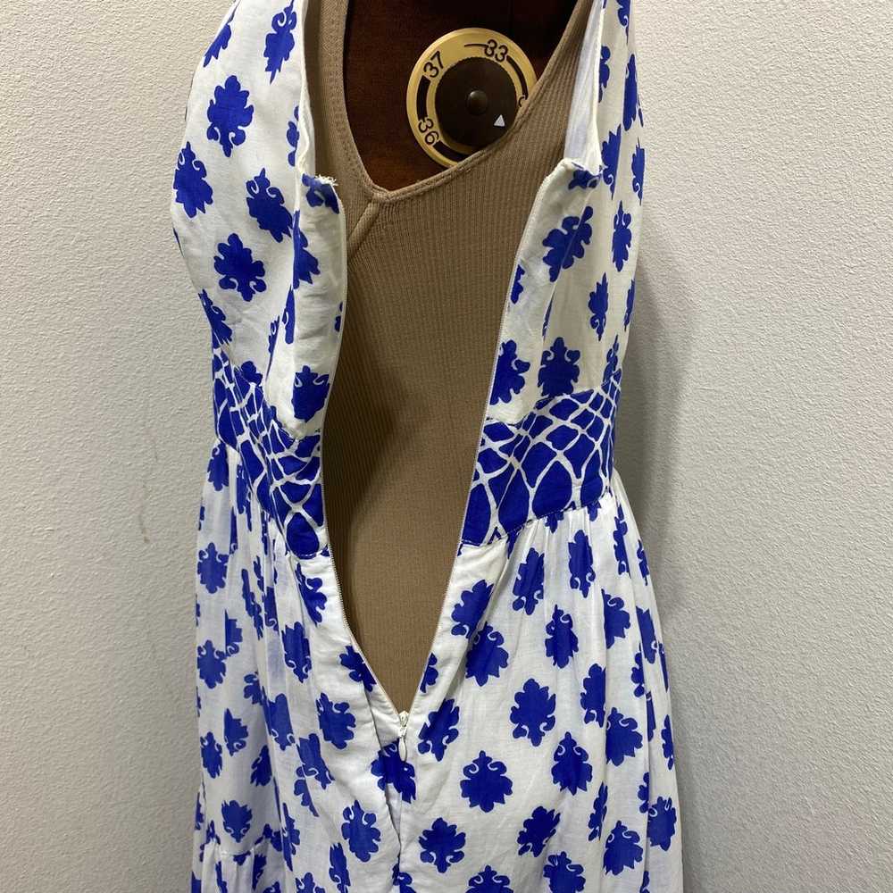 J Crew Blue & White Santorini Print Maxi Dress Si… - image 9