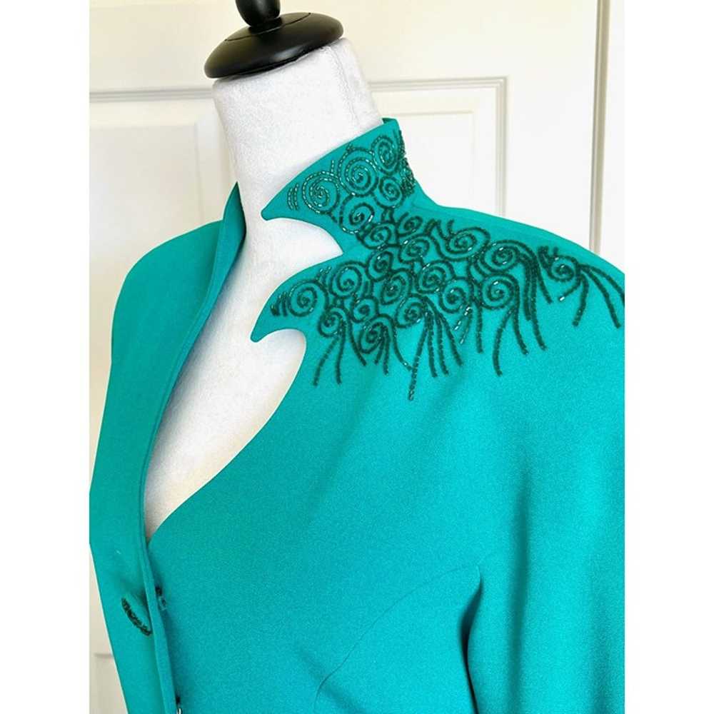 Daymore Couture Teal Beaded Evening Suit, Vintage… - image 2