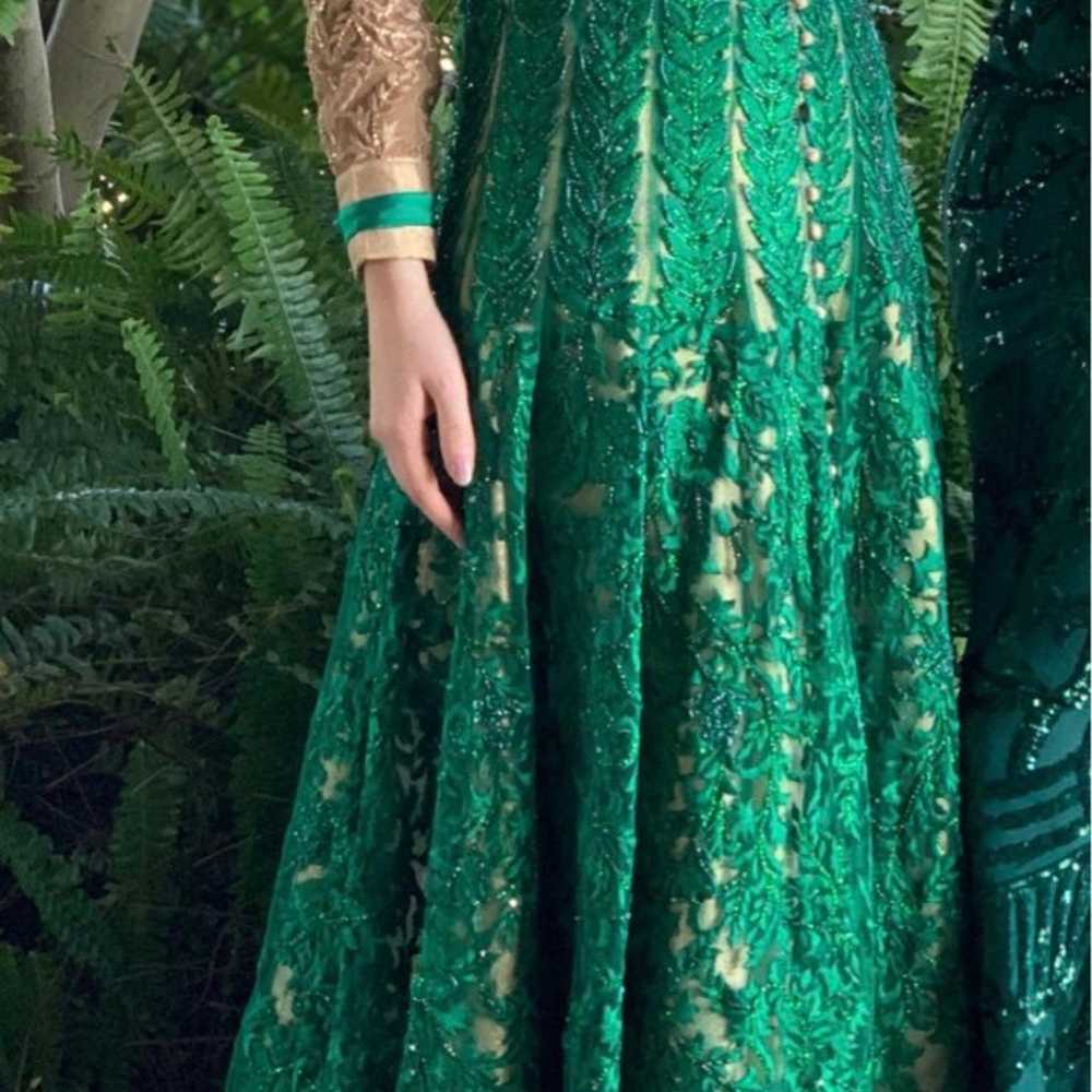 Gold and green traditonal dress. - image 2