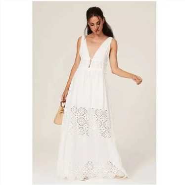 Eternal Happiness White Lace Square Neck Mermaid Maxi Dress