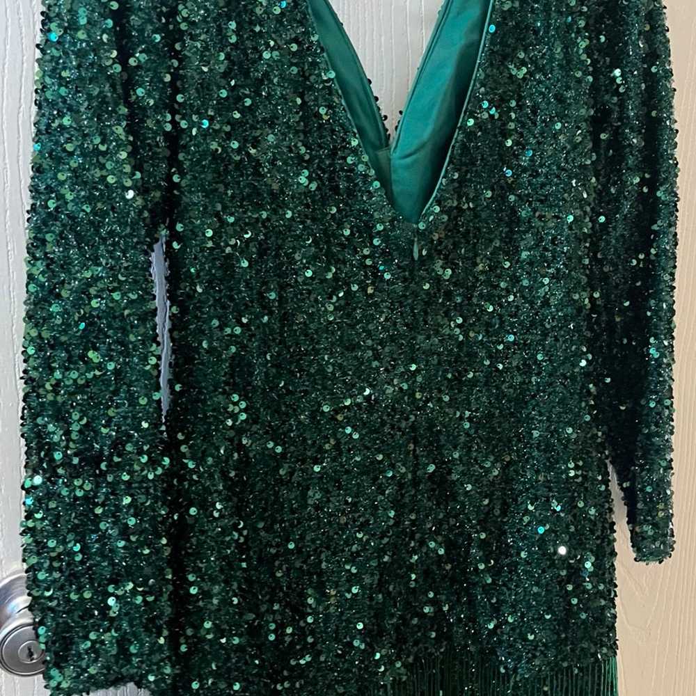 emerald green dress - image 2