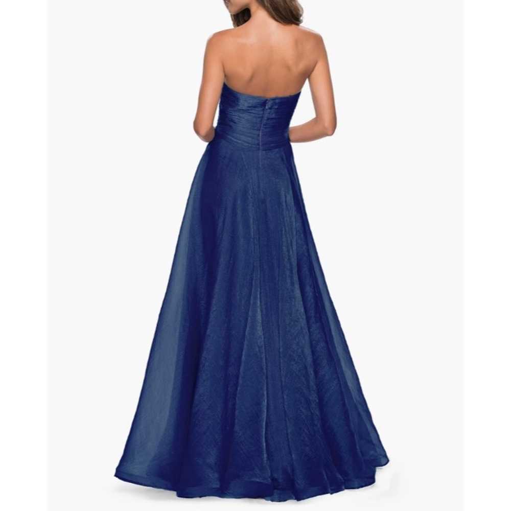 La Femme Strapless Metallic Organza Gown Size 12 … - image 2