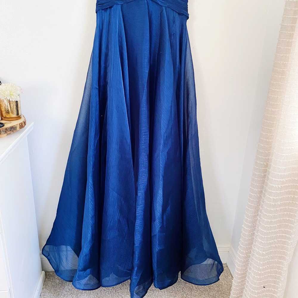 La Femme Strapless Metallic Organza Gown Size 12 … - image 4